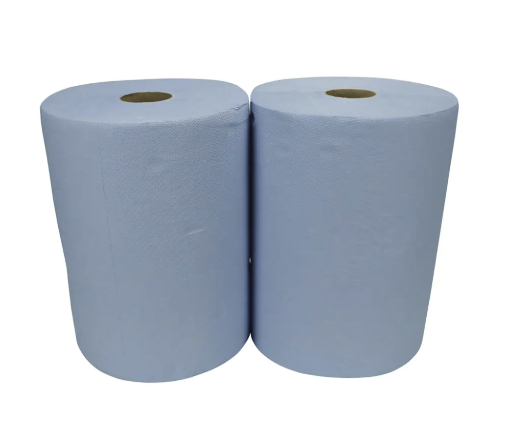 Iðnaðarþurrkur bláar 3-laga - 2 í pakka 