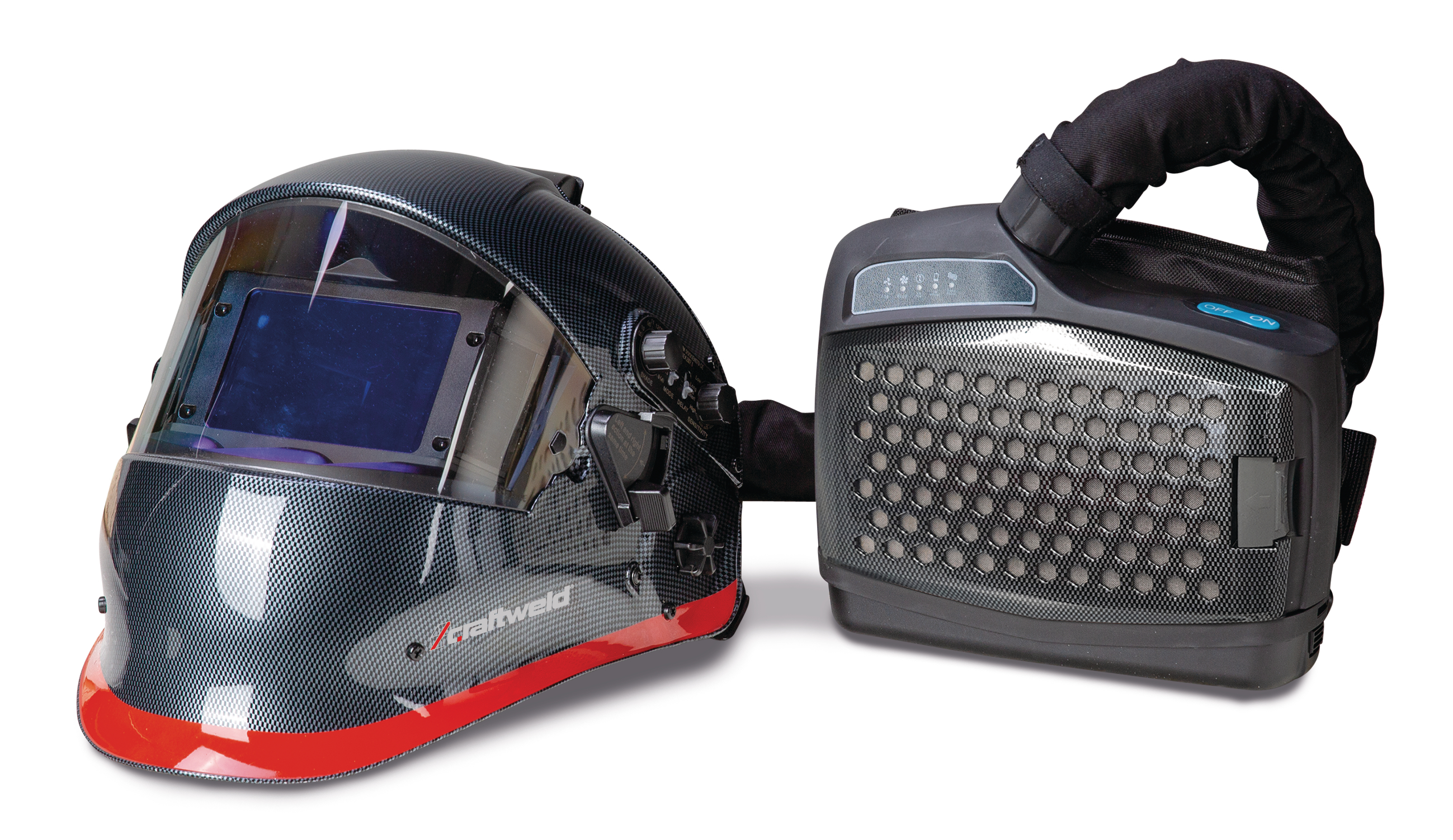 Suðuhjálmur með öndunarbúnaði