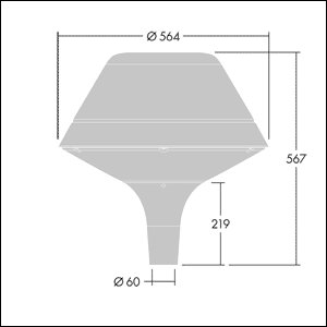 Plurio O LED 60W18L105 IP66 3000K 6028lm C5 100.000klst L95 BS  