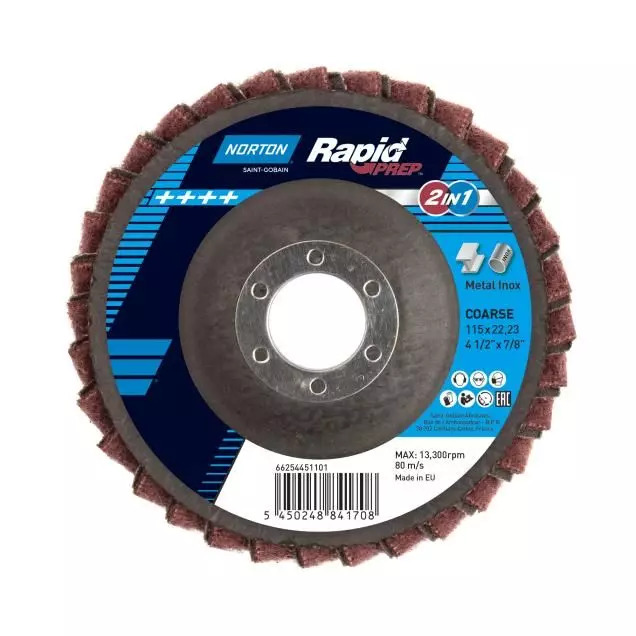 Flóka-flipaskífa 125mm 2IN1 medium Rauð