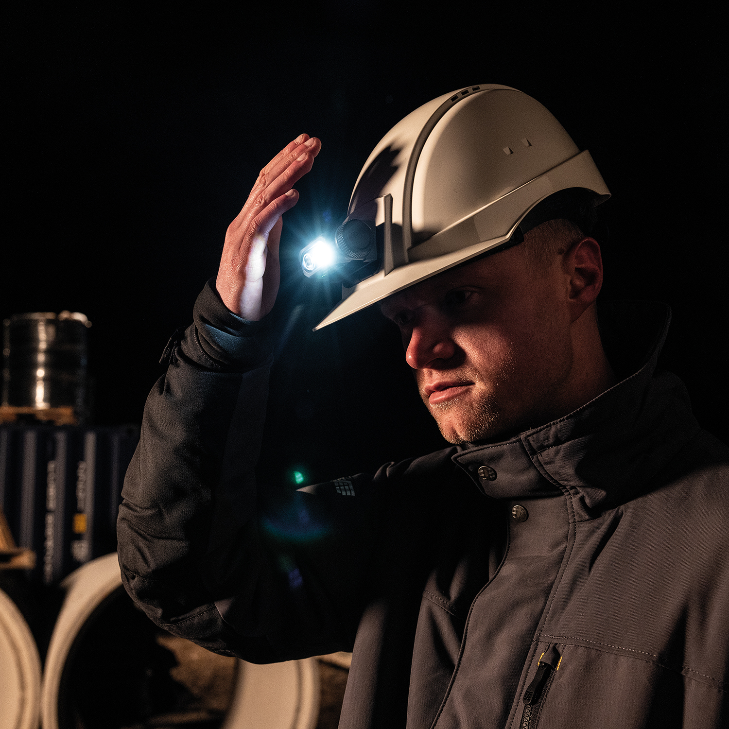 Höfuðljós á hjálm Horizon, með skynjara