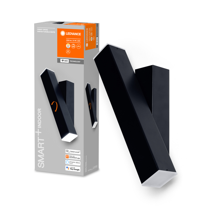 Osram Cross 2X5w X veggljós svart WIFI  