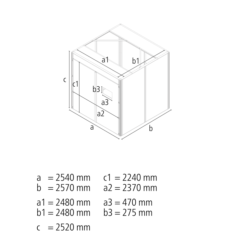 Suðuklefi 2540x2570x2520 mm
