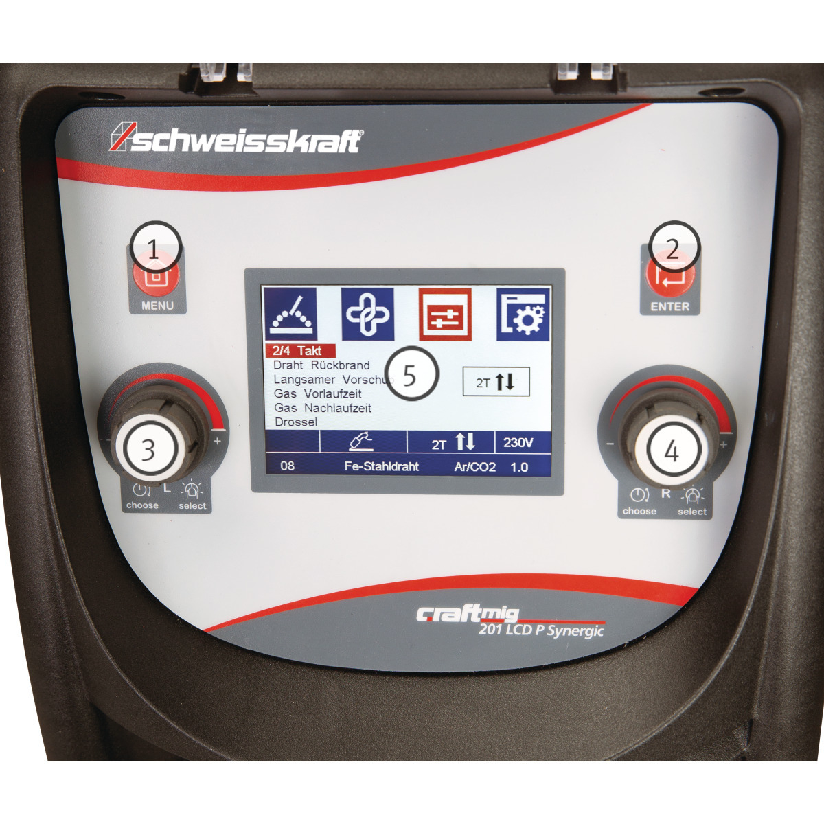 Suðuvél CRAFT-MIG 201 LCD P Synergic
