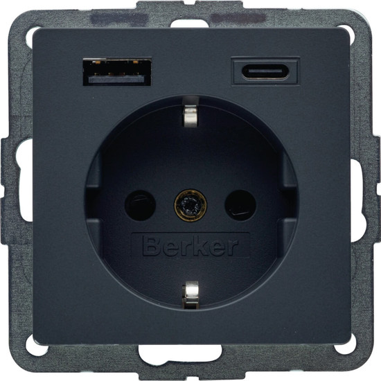 Tengill með barnavörn og USB A-C Q svart