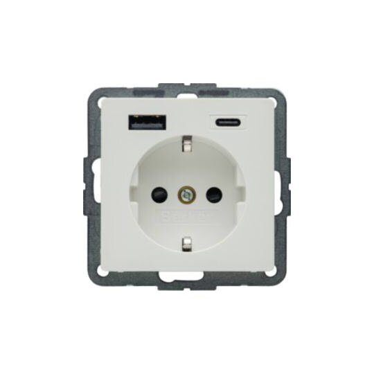 Tengill með barnavörn og USB A-C Q hvítt