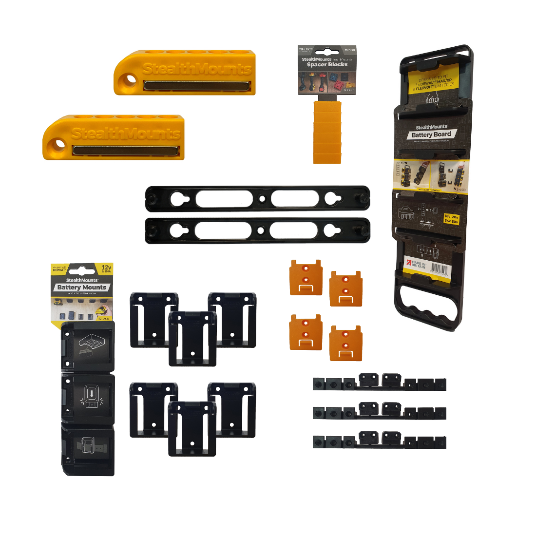 Verkfæra- og rafhlöðugeymslur