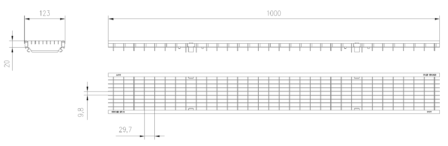 ACO rist v100 rf 1m B125