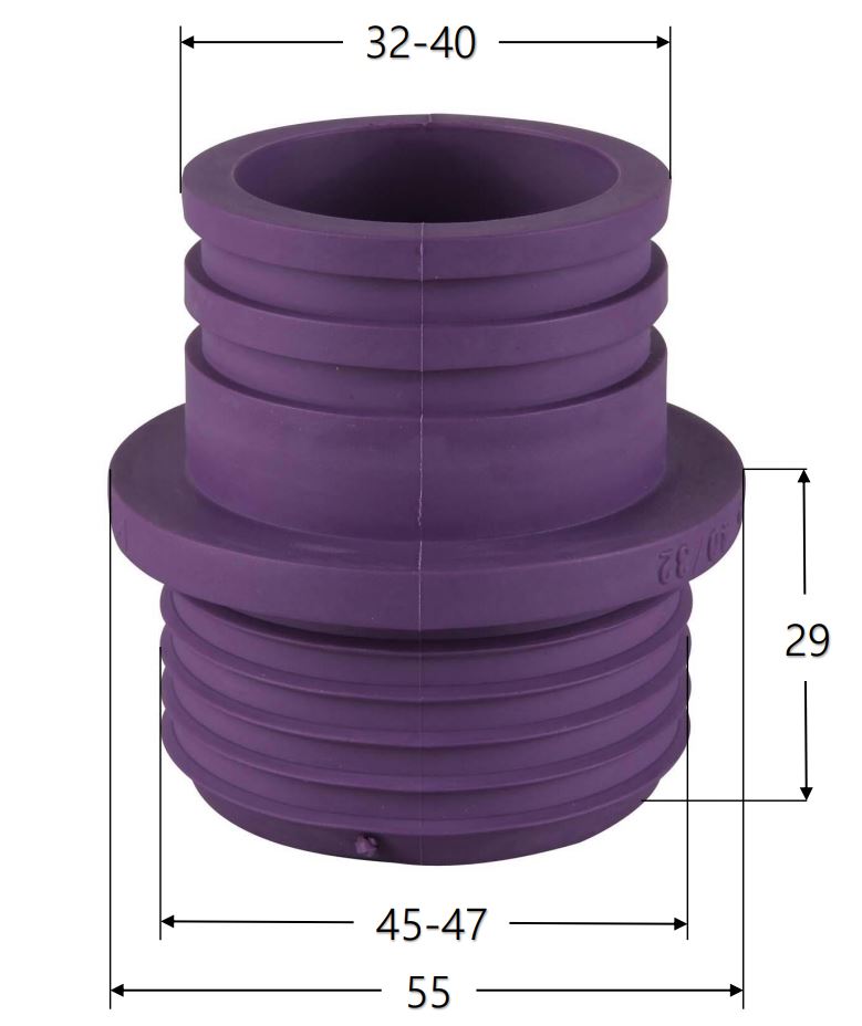 Gúmmín.45/32-40mm Fjólublár