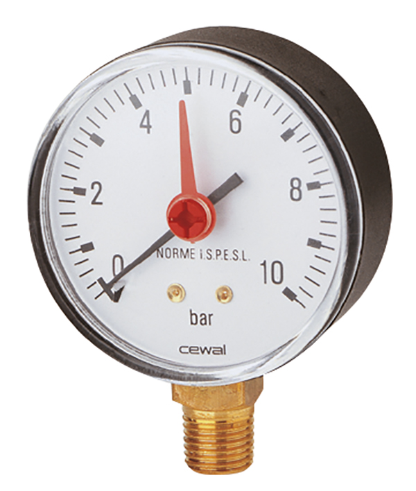 Þrýstimælir 10 Bör 63mm - Niður