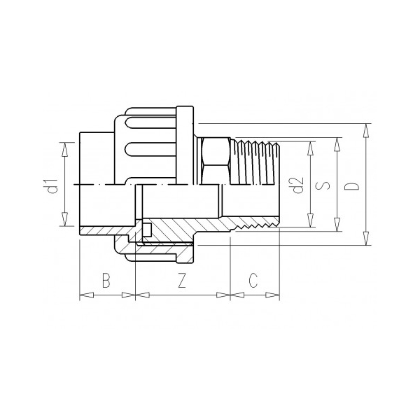 N. Union 63mm x 2" UPVC