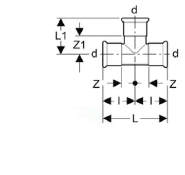 Té 54 mm galv/press
