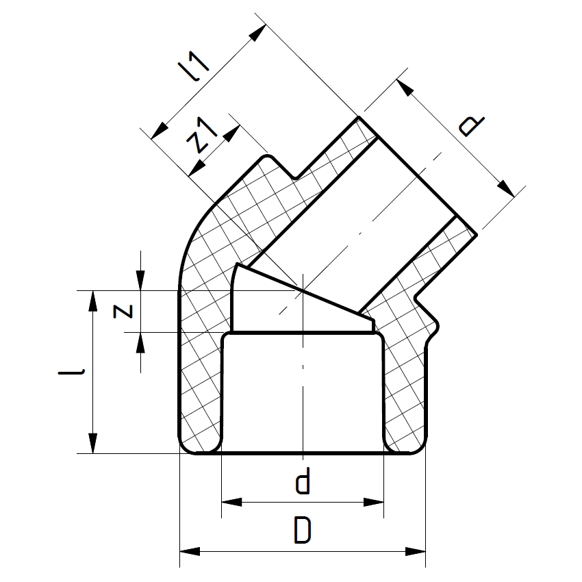 PPr FS N-Hné 32mm 45° Rautt