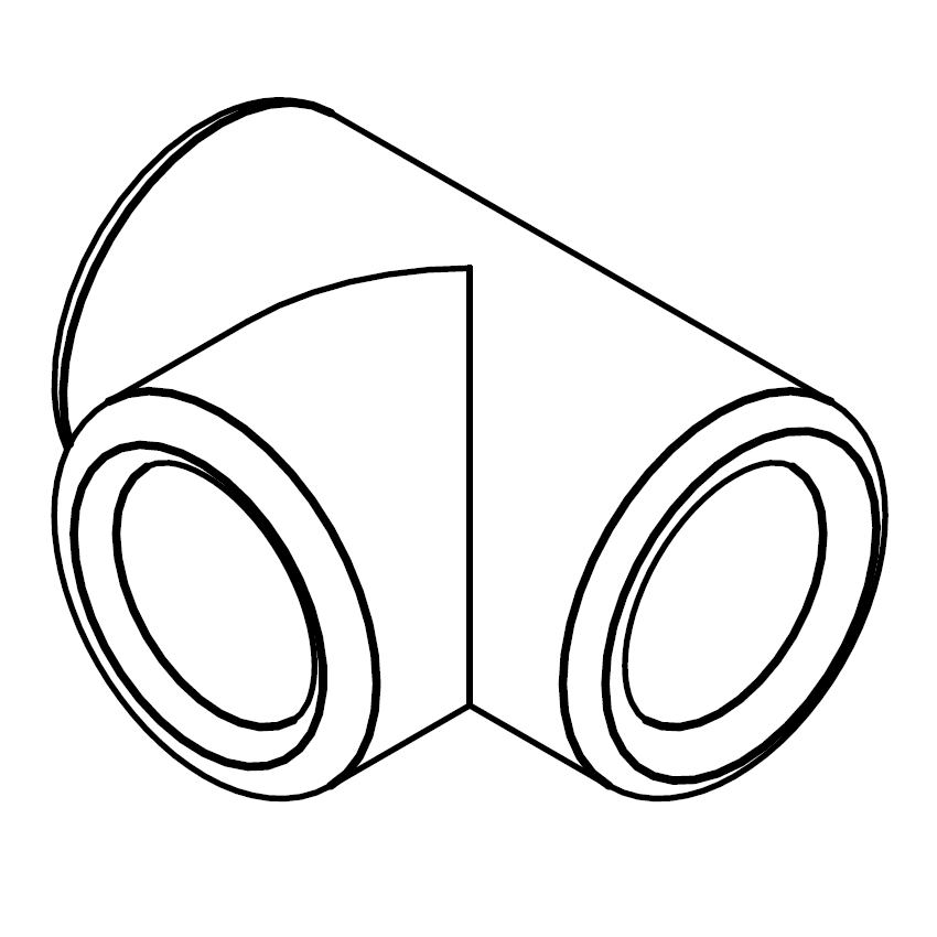 PPr FS Té 75mm Rautt