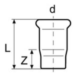 Presslok 22mm m/múffu Ryðfrítt