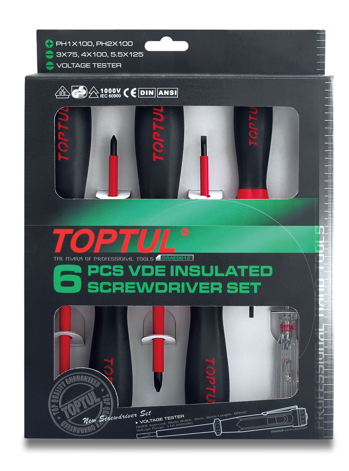 Skrúfjárnasett 1000V Rauf/Ph