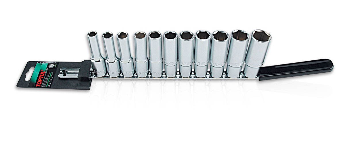 Toppasett á sleða 1/2" djúpir 6pk