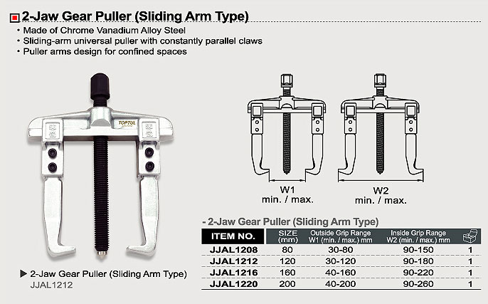 Afdráttarkló - 2 arma 160mm sl