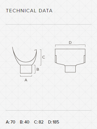 Stútur 70 beinn Rauður