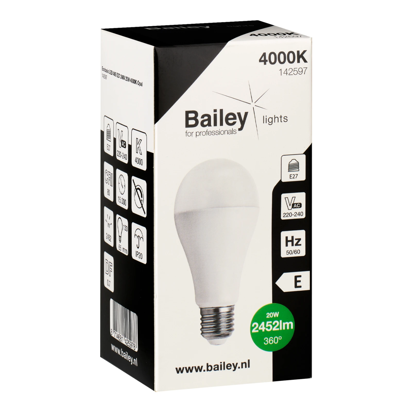 BAILEY LED Vinnuljósapera e27 20W 2452lm  240V 4000K 