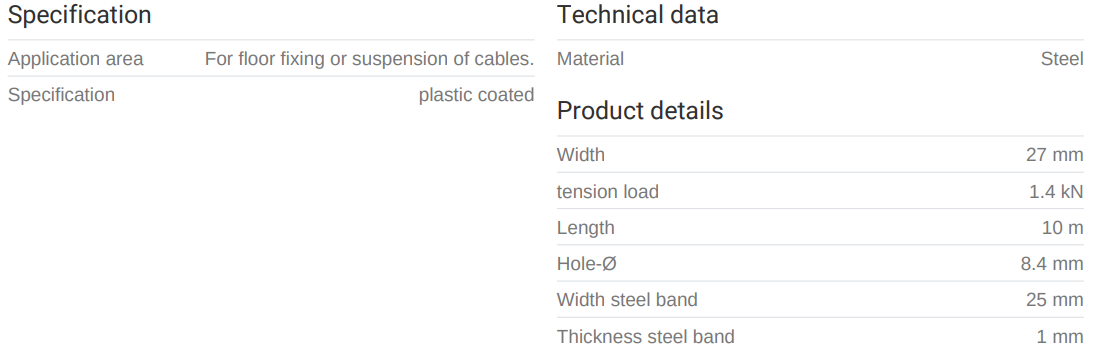 Gatagirði 27mm x 10 mtr.. plasthúðað Mefa