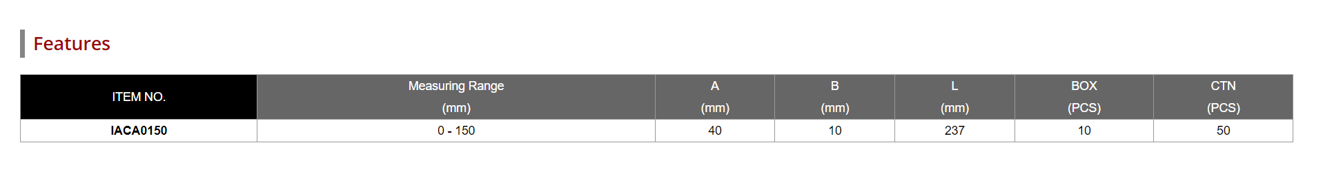 Skíðmál Toptul - Stainless 150mm