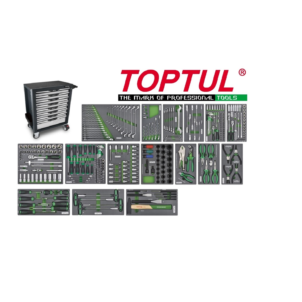 Verkfæravagn PRO+ 322 Stk