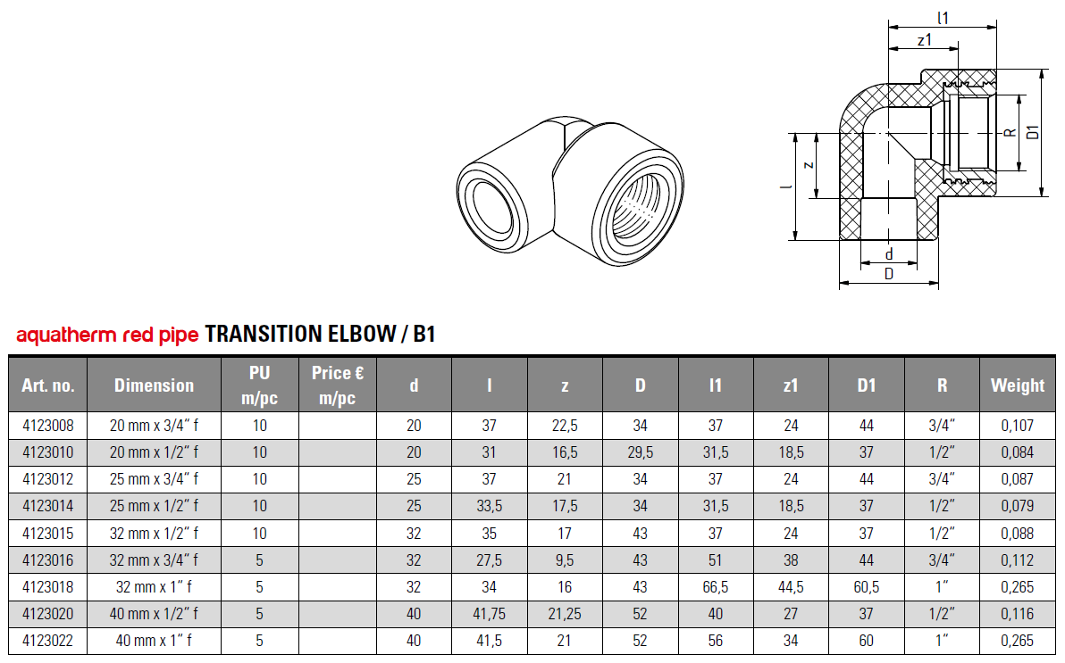 PPr FS M-Hné 32 x 1/2" Rautt