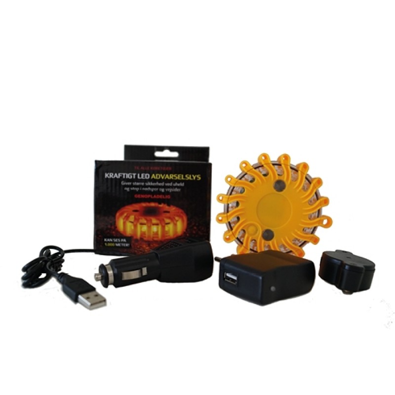 Blikkljós pökkur með hleðslurafhlöðu