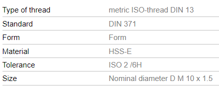 Vélsnittappi og bor saman í pakka 10mm