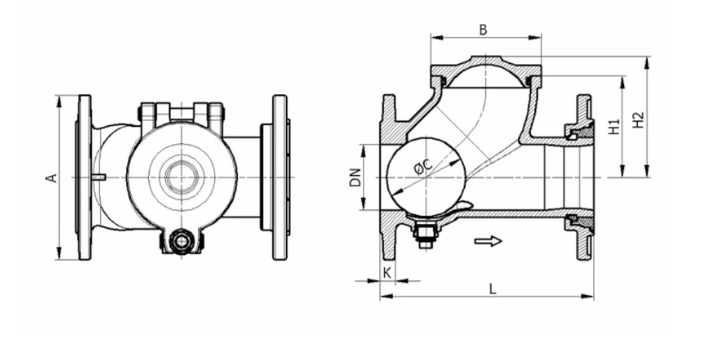 HAWLE einstreymis.m/bolta DN65