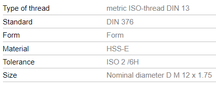 Vélsnittappi snúinn og bor saman í pakka 12mm