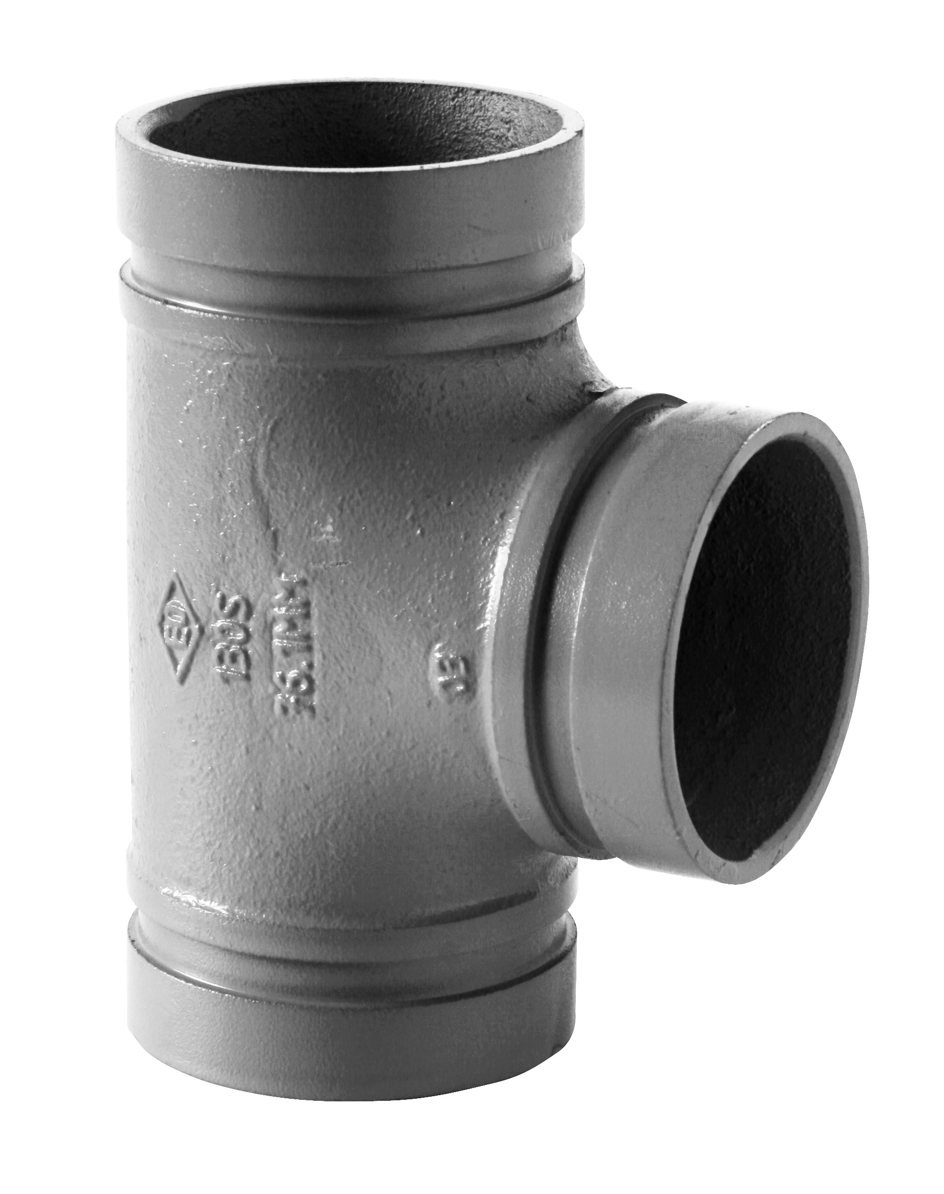 Gróp stutt té 21/2" galv (ks)