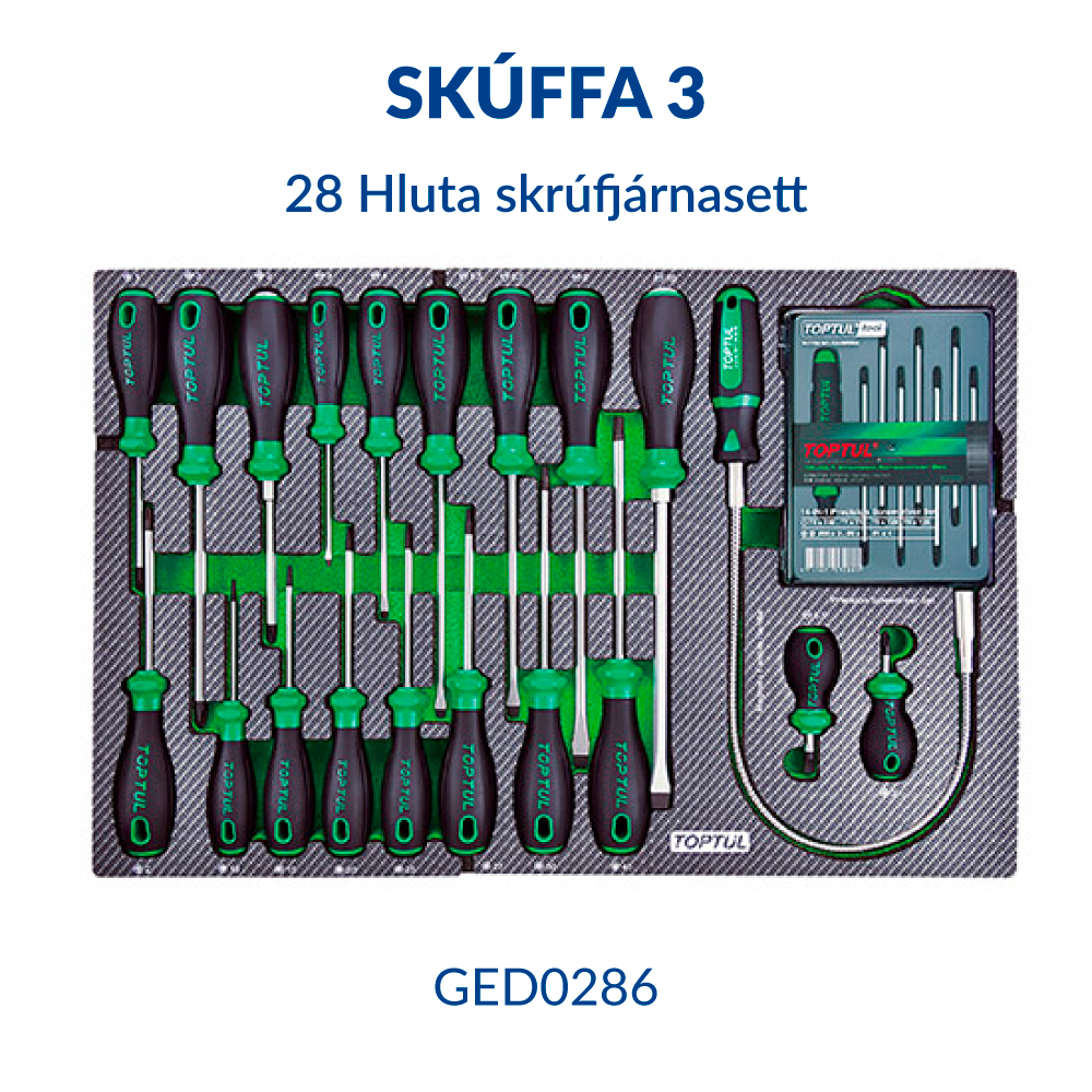 Verkfæravagn S5 340 hluta Ryðfrír toppur