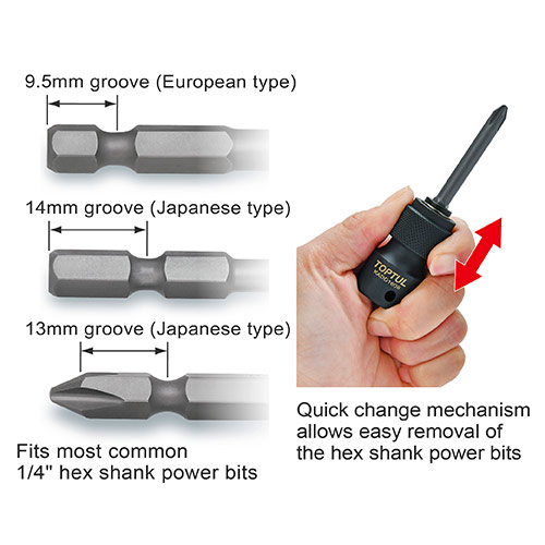 Bitahaldari 1/2" - 1/4" með kúplingu