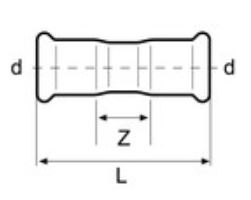 Múffur 22mm Ryðfrítt