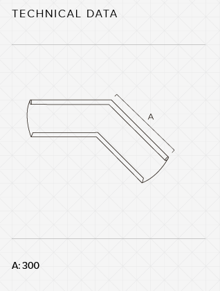 Úthorn 150 hvítt 45°