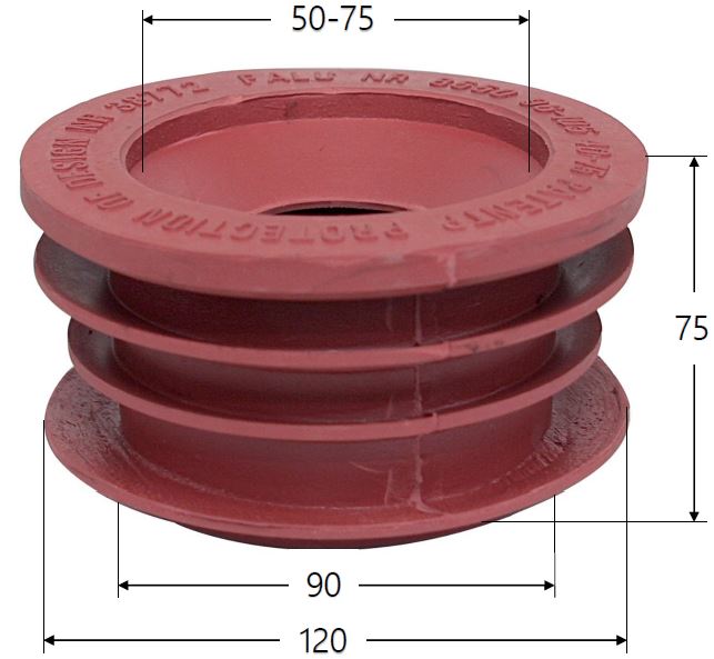 Gúmmín. 96/50-75mm Brúnn