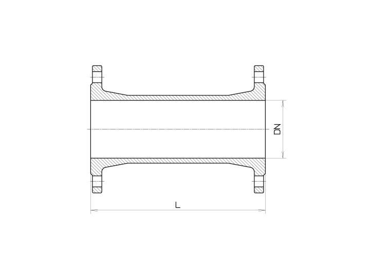 FLANGSFRAMLENGING 20CM DN100
