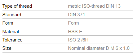 Vélsnittappi snúinn og bor saman í pakka 6mm