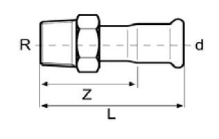 N-Tengi 54mm x 2" Ryðfrítt