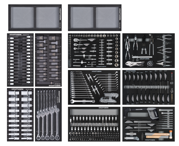 Verkfærabakkar EVA 382 stk BT700 og BT900