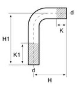 90øBogarör  70x120mm     15mm