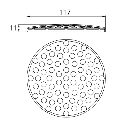 Rist Kringlótt f svalanf DN70