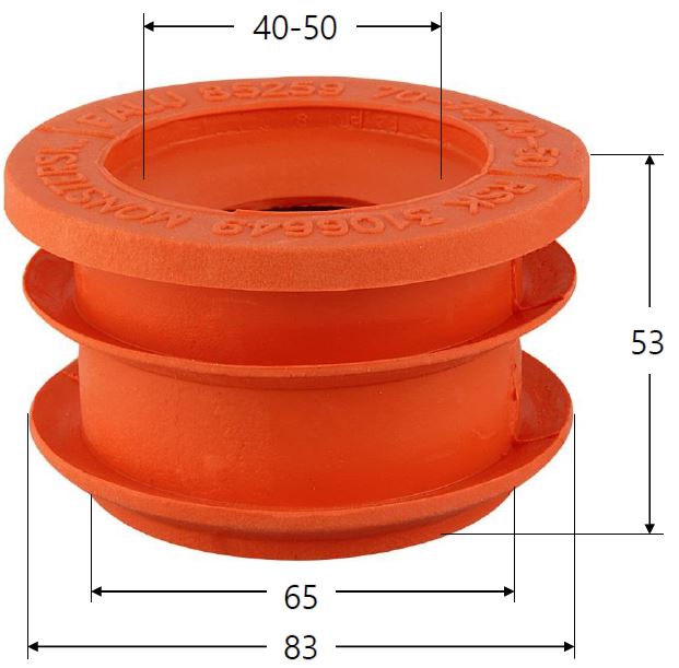 Gúmmín.70-75/40-50mm Orange