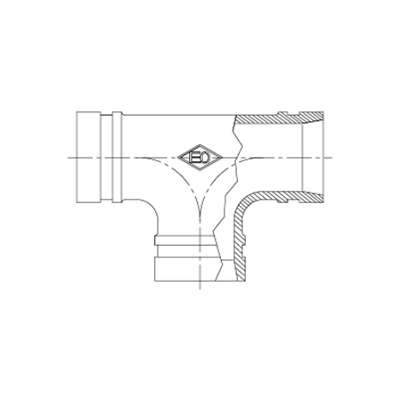 Gróp té 11/2" galv (ks)