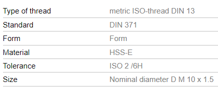 Vélsnittappi snúinn og bor saman í pakka 10mm