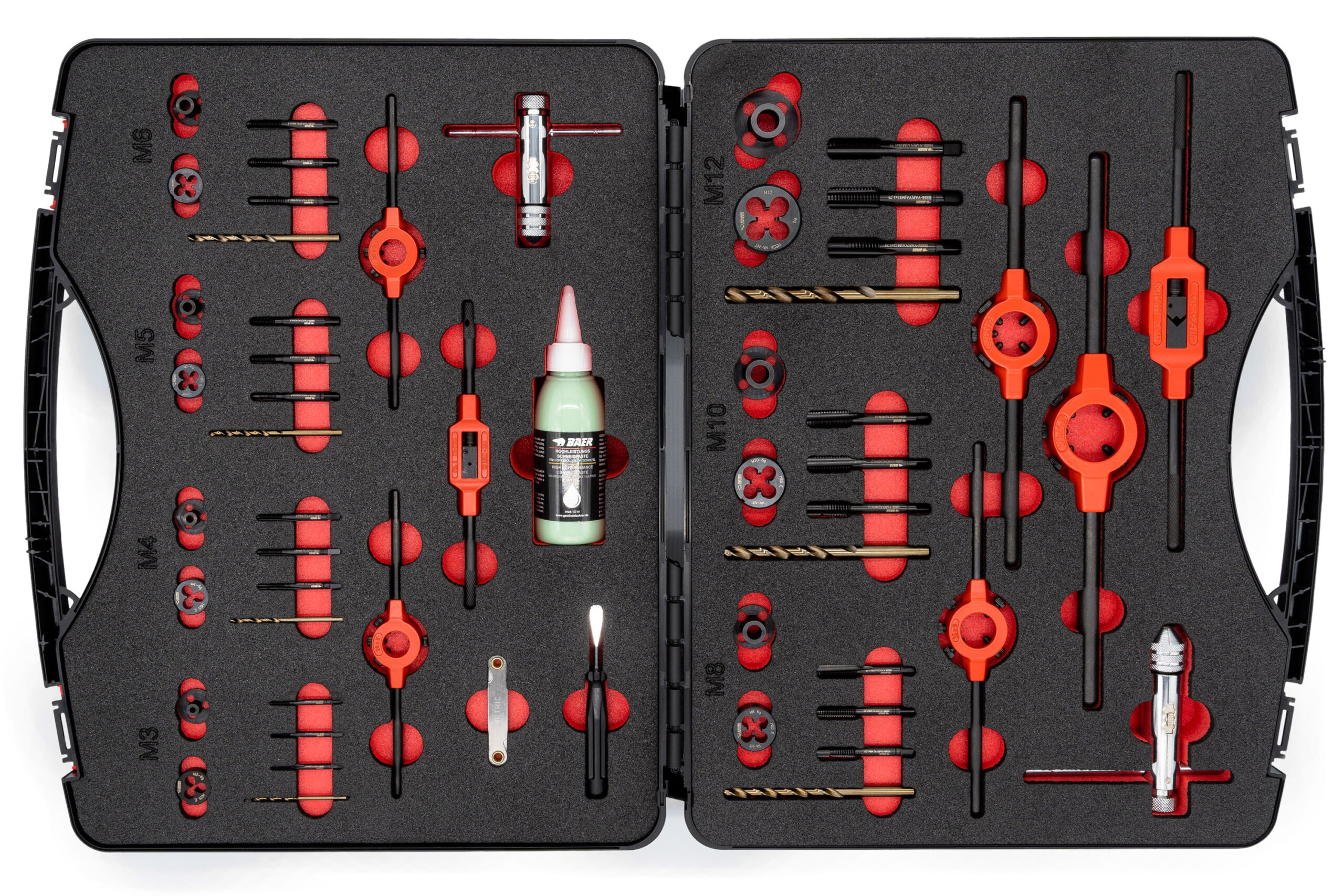 Snittsett M3-M12 tappar og bakkar HSSE