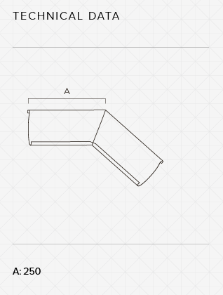 Úthorn 125 45° Silfur Grátt