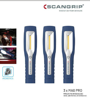 Led ljós MAG PRO 3 stk í pakka